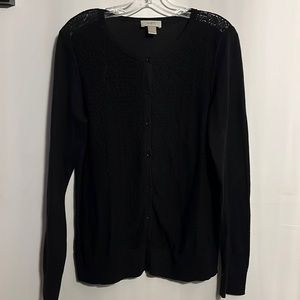 Loft size large solid black sweater